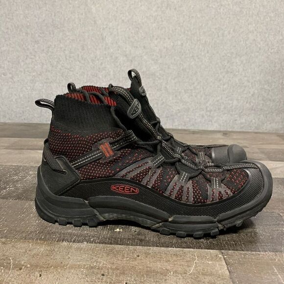 Keen Men’s Size 10.5 Targhee Evo Mid Hiking Boots Red Pull On Adjustable - Picture 1 of 10